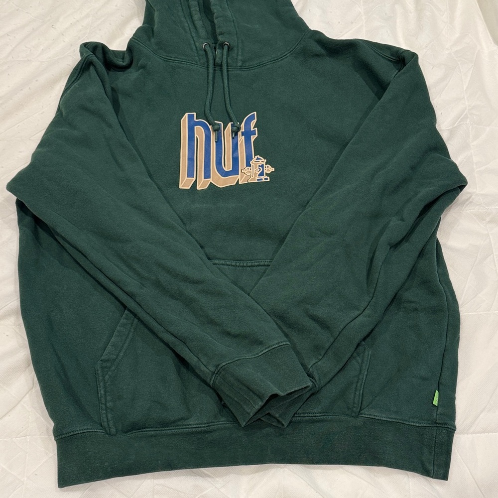 HUF Men's Forest Green Hoodie